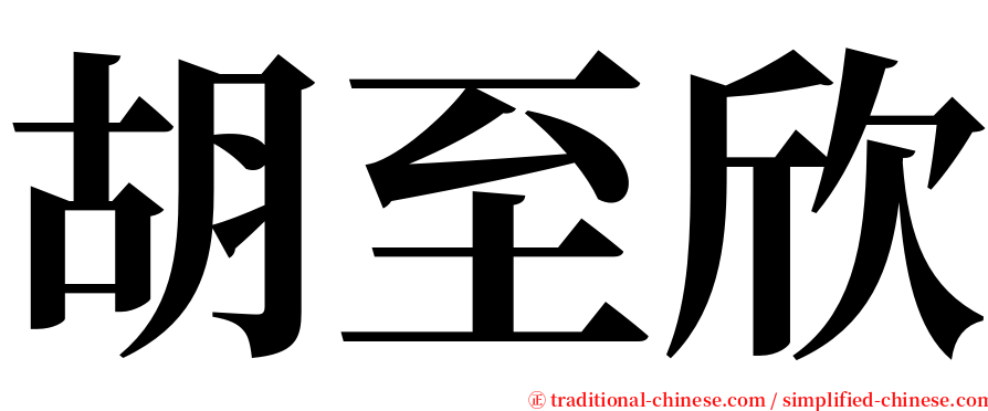 胡至欣 serif font