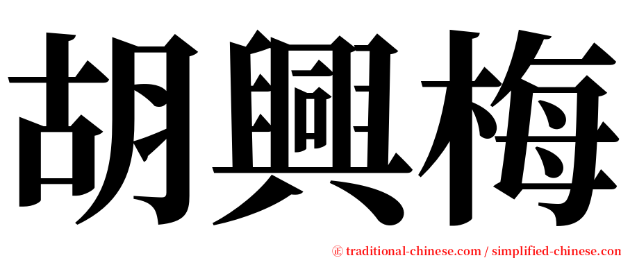 胡興梅 serif font