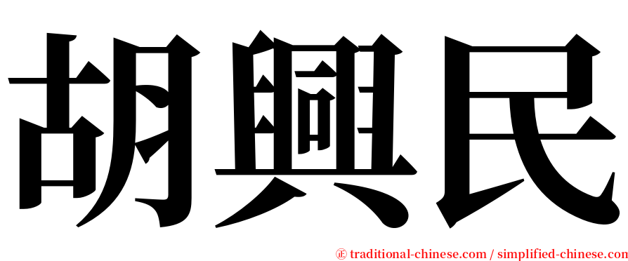 胡興民 serif font