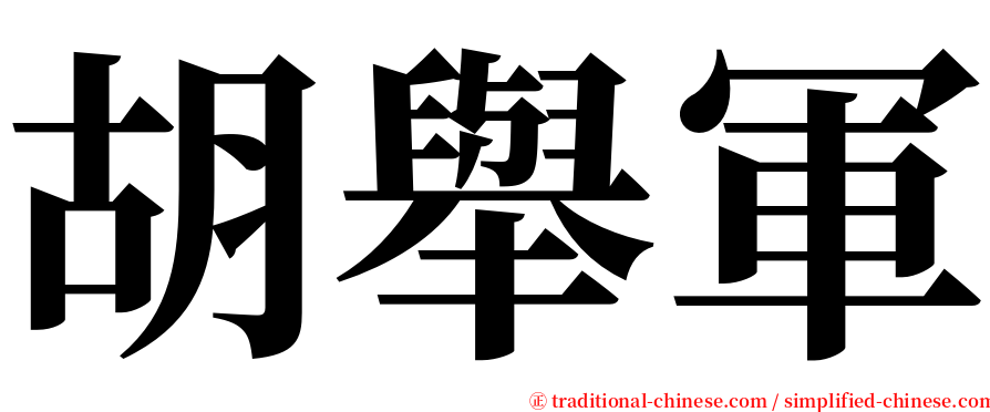 胡舉軍 serif font