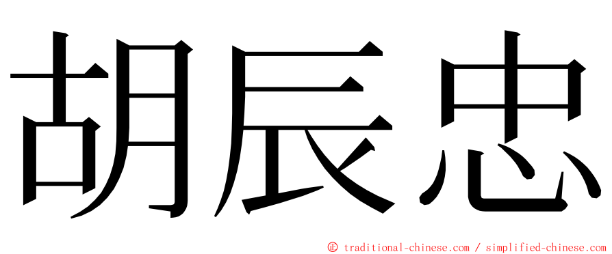 胡辰忠 ming font