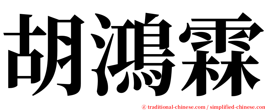 胡鴻霖 serif font