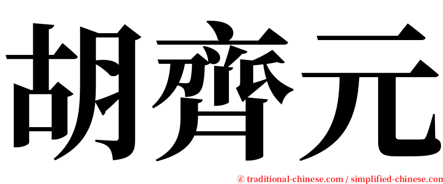 胡齊元 serif font