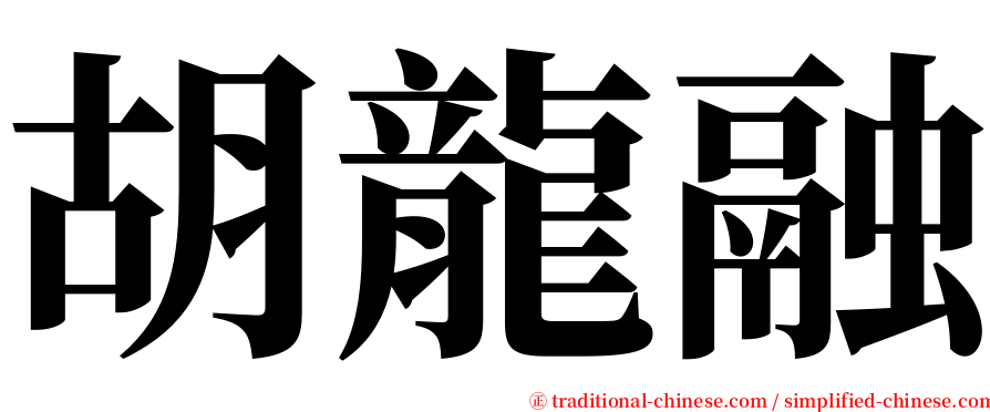 胡龍融 serif font