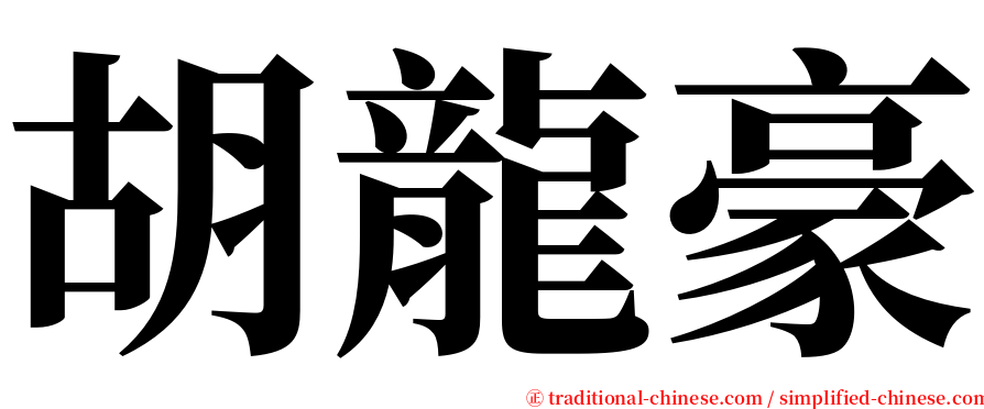 胡龍豪 serif font