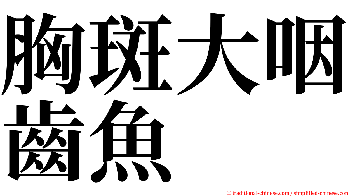 胸斑大咽齒魚 serif font