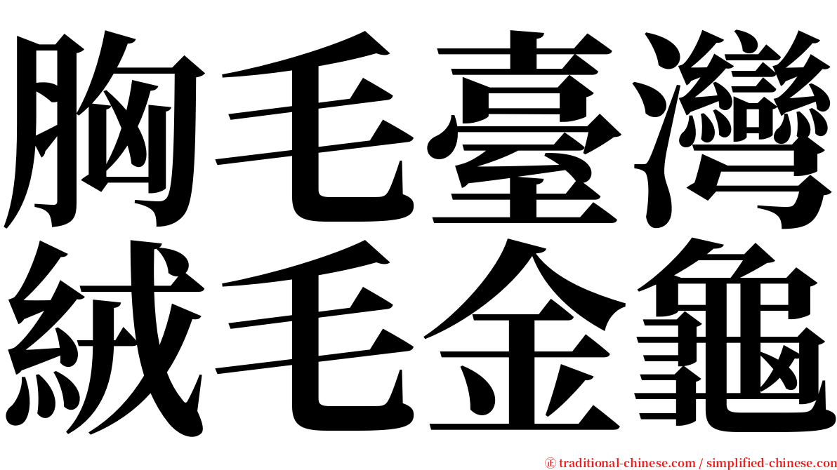 胸毛臺灣絨毛金龜 serif font