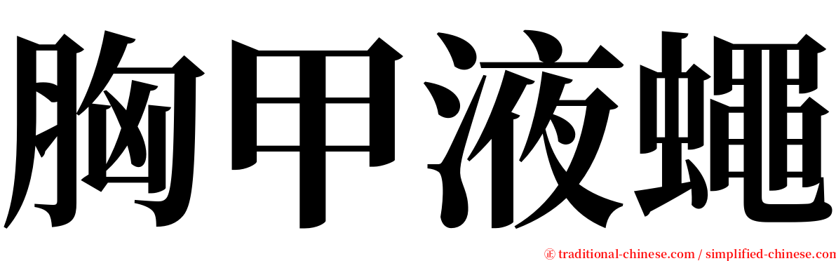 胸甲液蠅 serif font