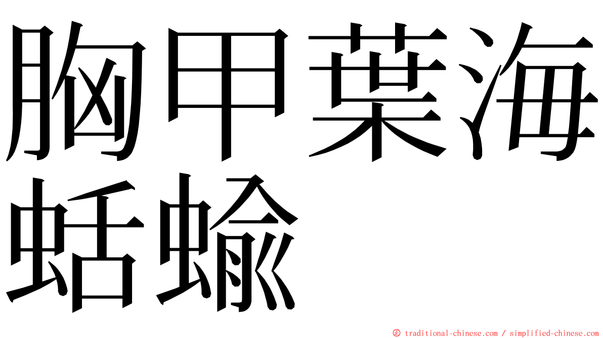 胸甲葉海蛞蝓 ming font