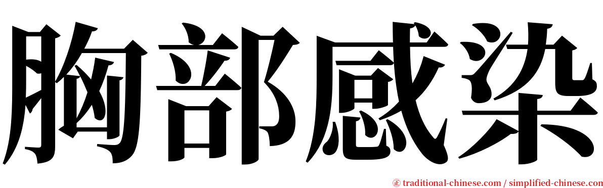 胸部感染 serif font