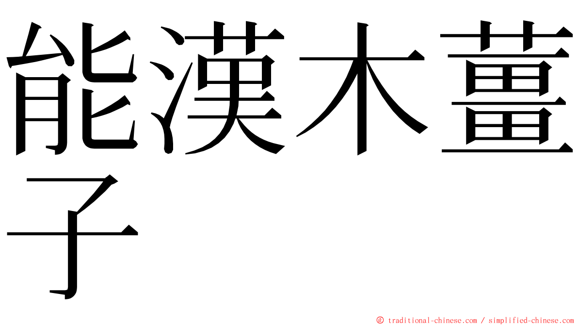 能漢木薑子 ming font