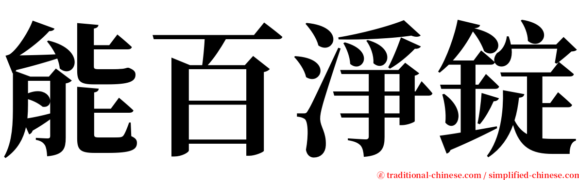 能百淨錠 serif font