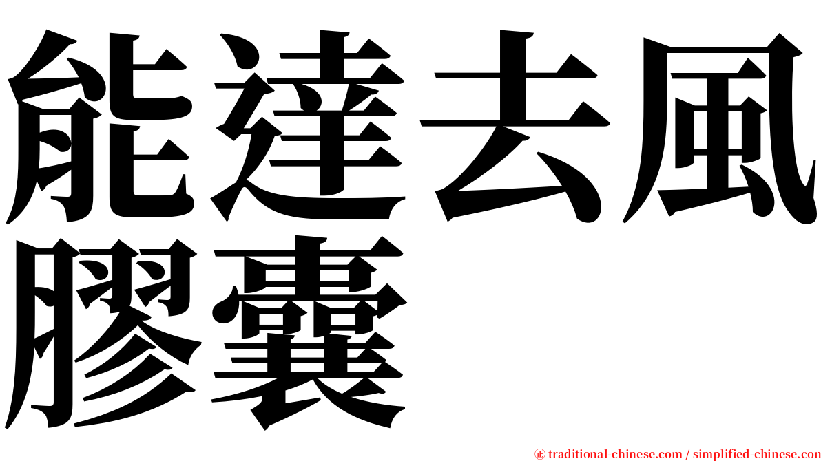 能達去風膠囊 serif font