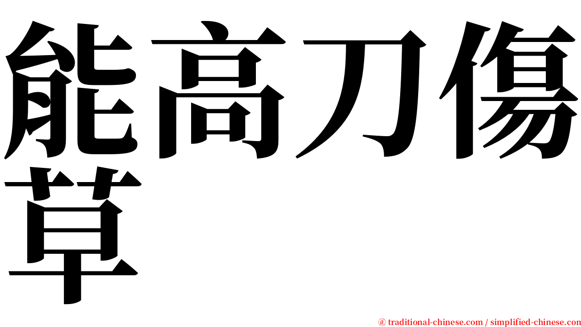 能高刀傷草 serif font