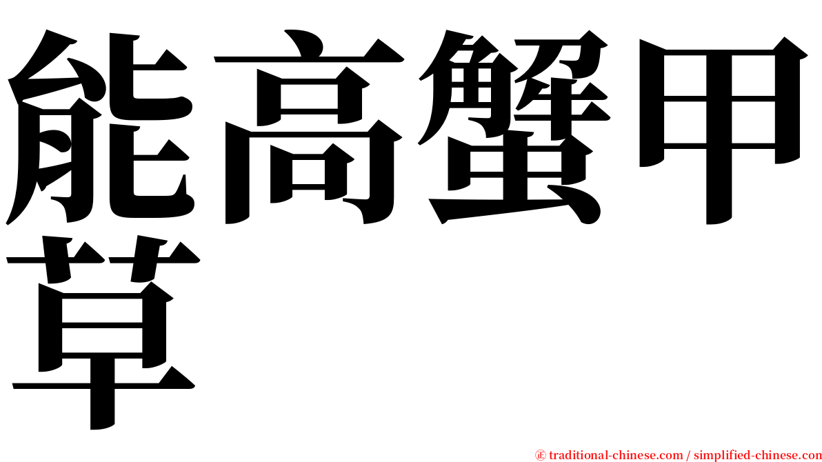 能高蟹甲草 serif font