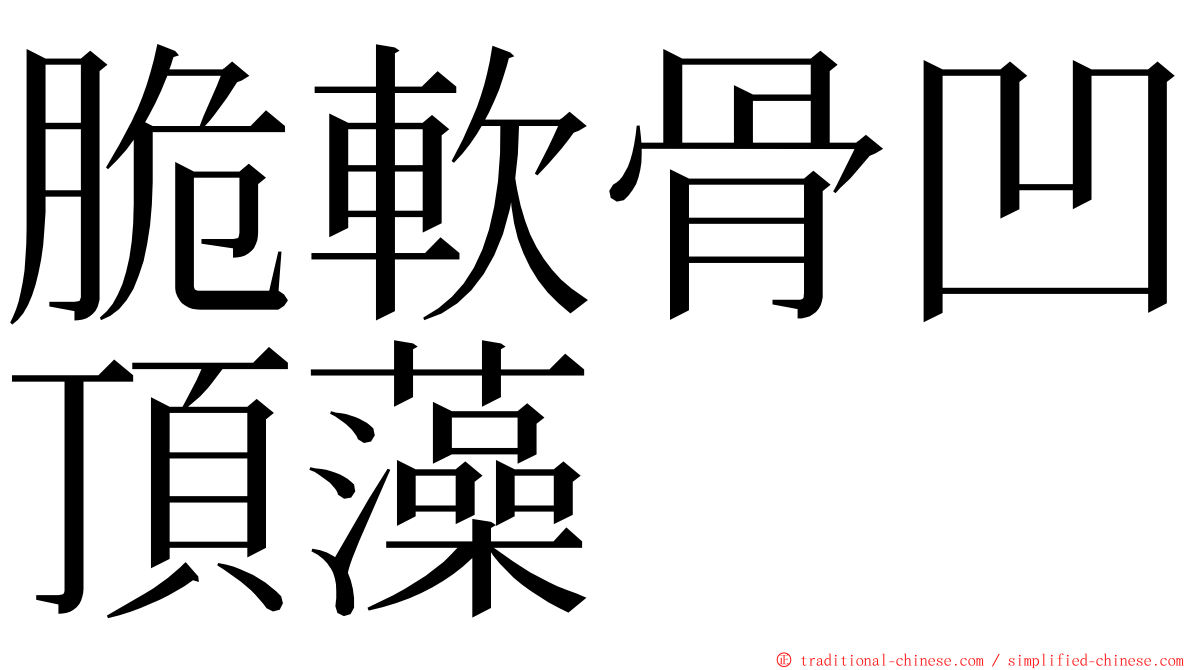 脆軟骨凹頂藻 ming font