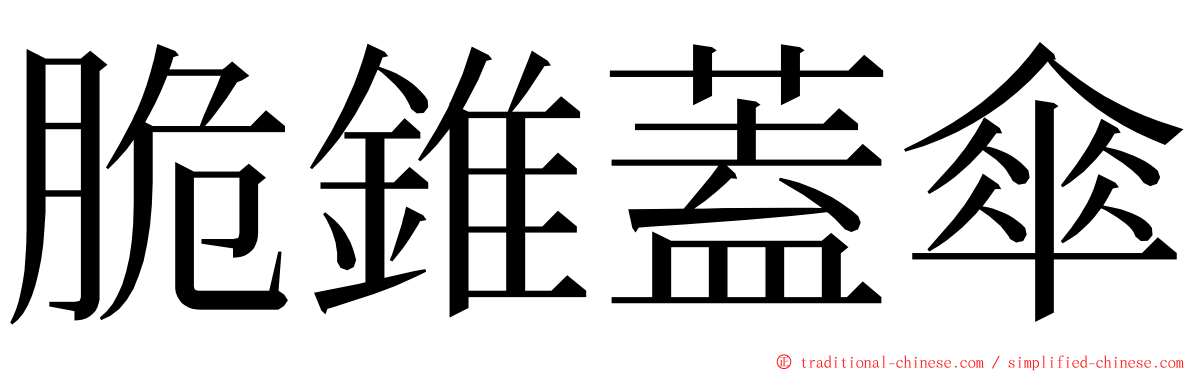 脆錐蓋傘 ming font