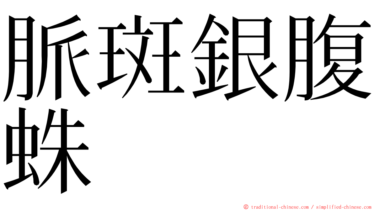 脈斑銀腹蛛 ming font