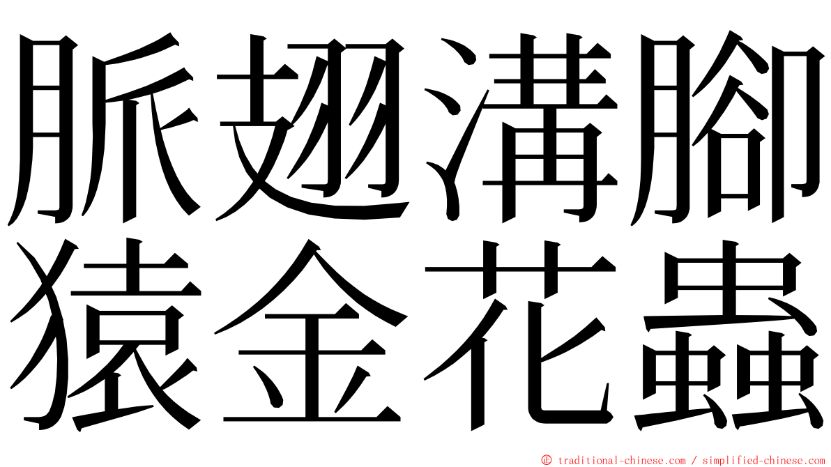 脈翅溝腳猿金花蟲 ming font