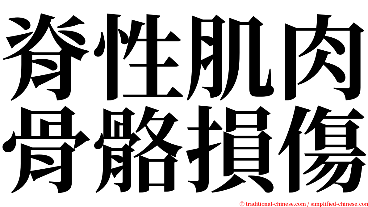脊性肌肉骨骼損傷 serif font