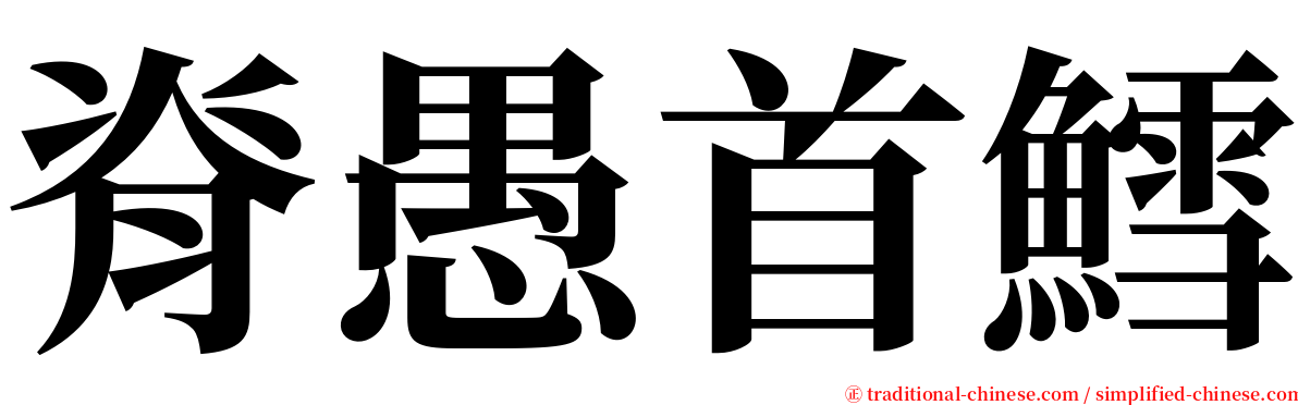 脊愚首鱈 serif font