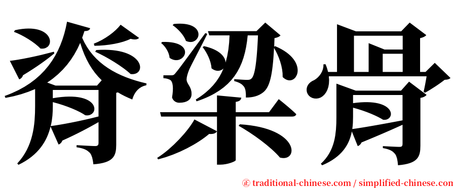 脊梁骨 serif font