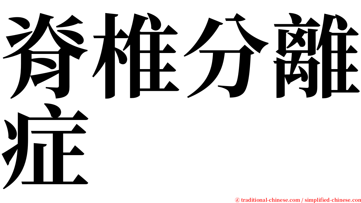 脊椎分離症 serif font