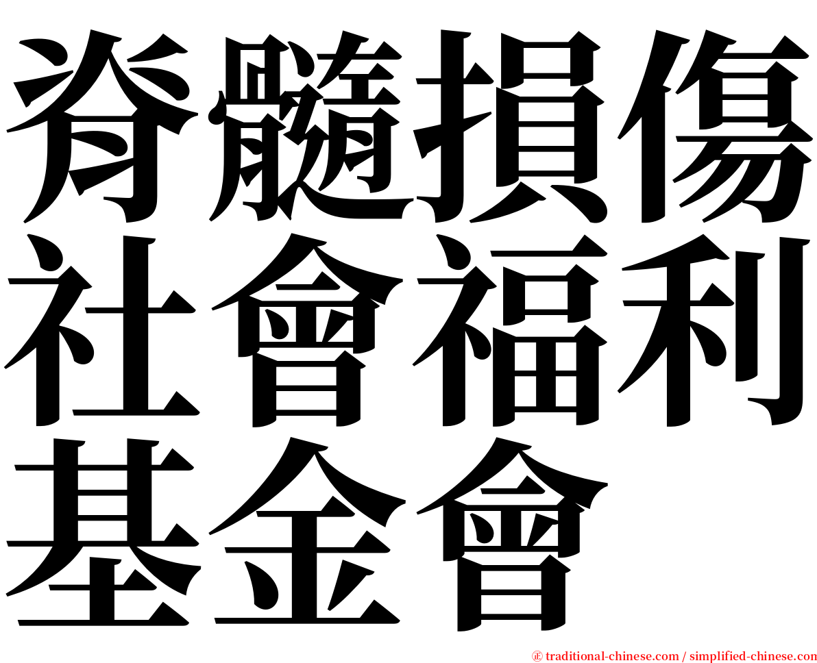 脊髓損傷社會福利基金會 serif font