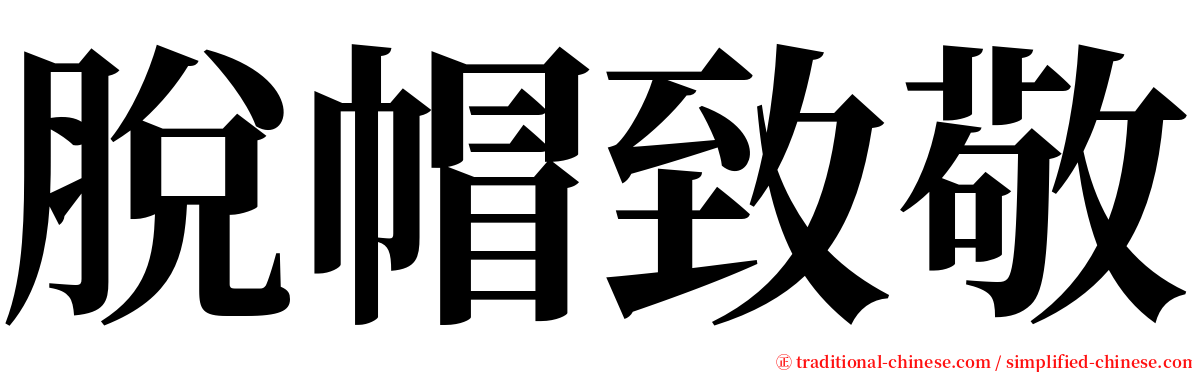 脫帽致敬 serif font