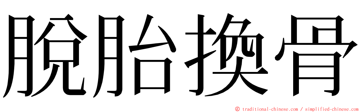 脫胎換骨 ming font