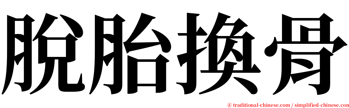 脫胎換骨 serif font