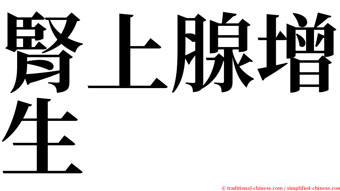 腎上腺增生 serif font