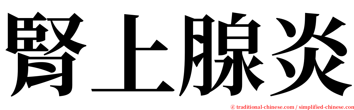 腎上腺炎 serif font