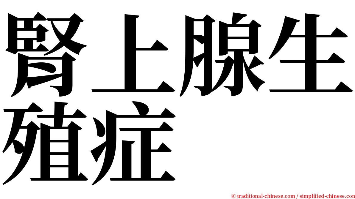 腎上腺生殖症 serif font