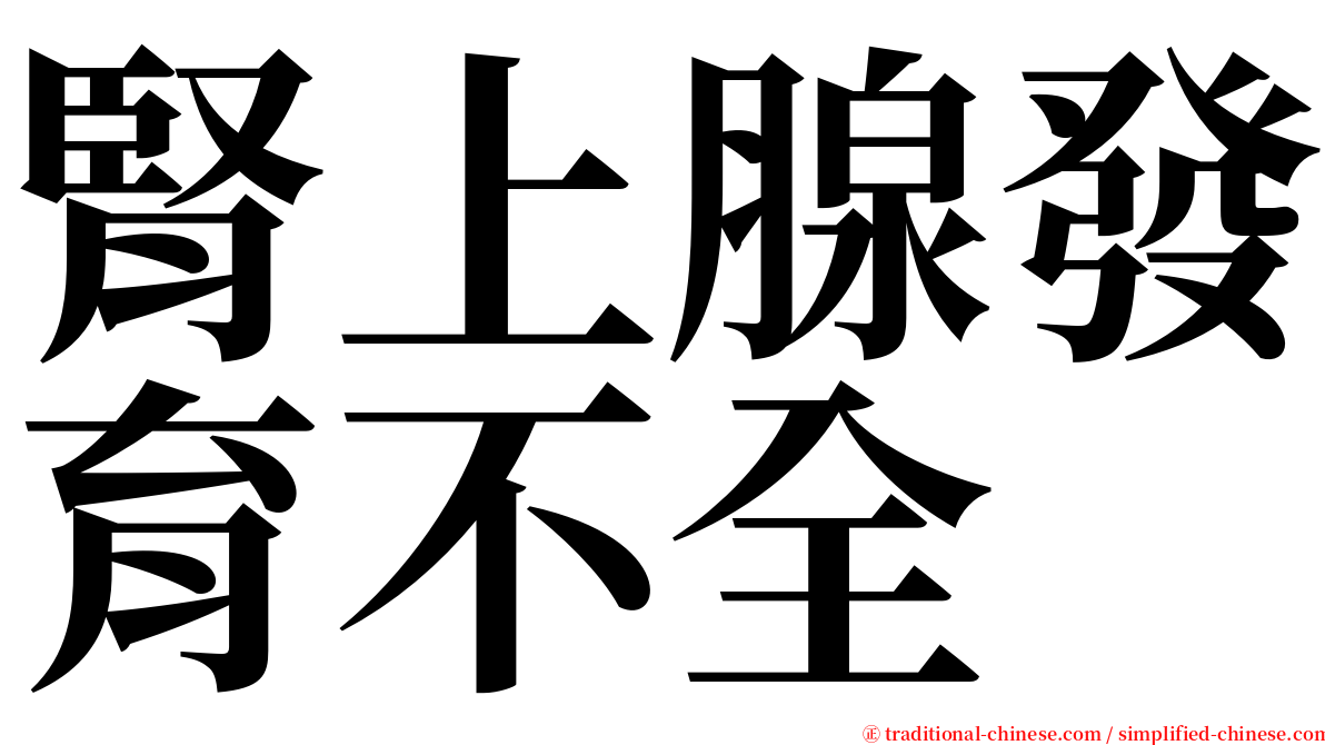 腎上腺發育不全 serif font