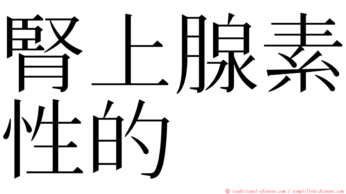 腎上腺素性的 ming font