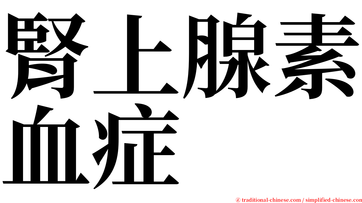 腎上腺素血症 serif font