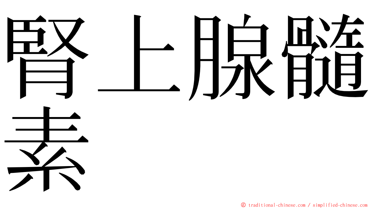 腎上腺髓素 ming font