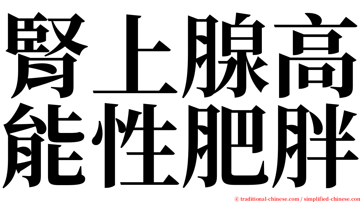 腎上腺高能性肥胖 serif font