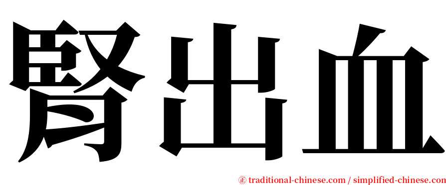 腎出血 serif font