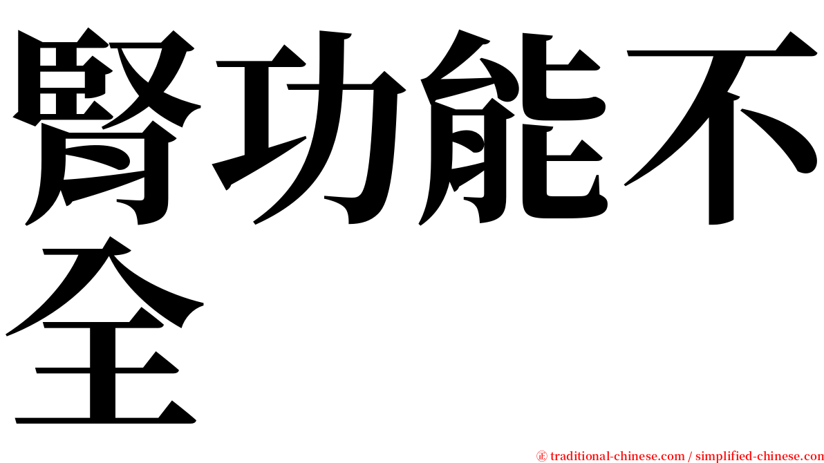 腎功能不全 serif font