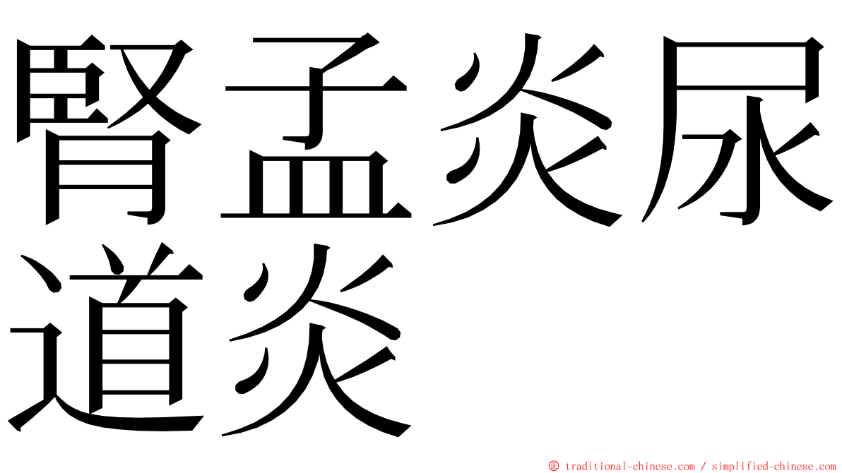 腎孟炎尿道炎 ming font