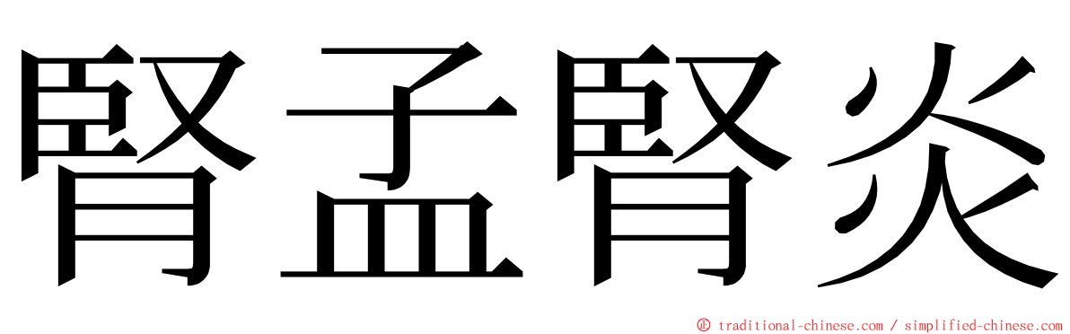 腎孟腎炎 ming font