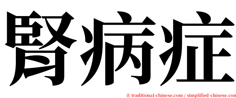 腎病症 serif font