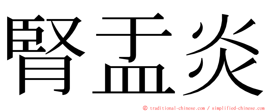 腎盂炎 ming font