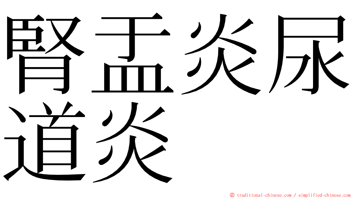 腎盂炎尿道炎 ming font