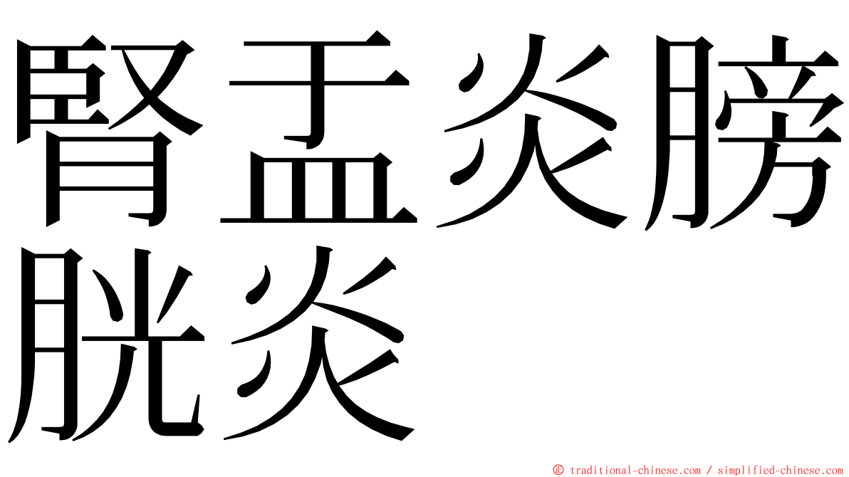 腎盂炎膀胱炎 ming font