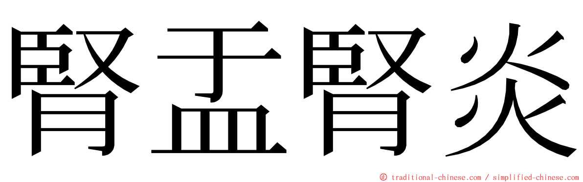 腎盂腎炎 ming font