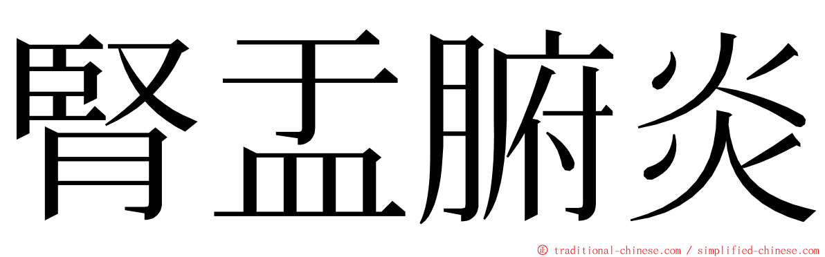 腎盂腑炎 ming font