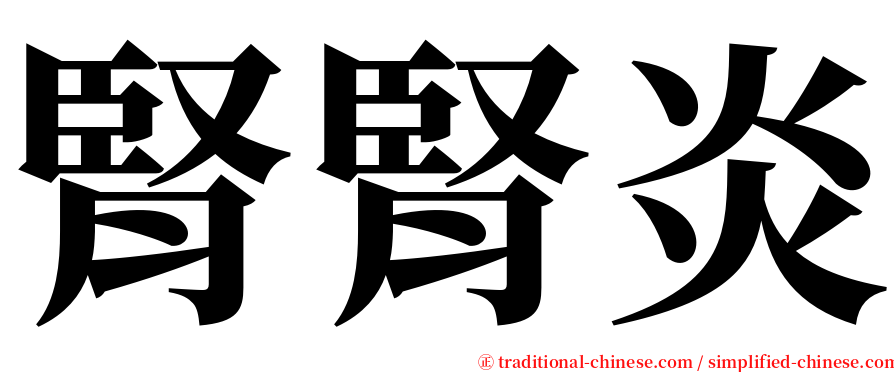 腎腎炎 serif font